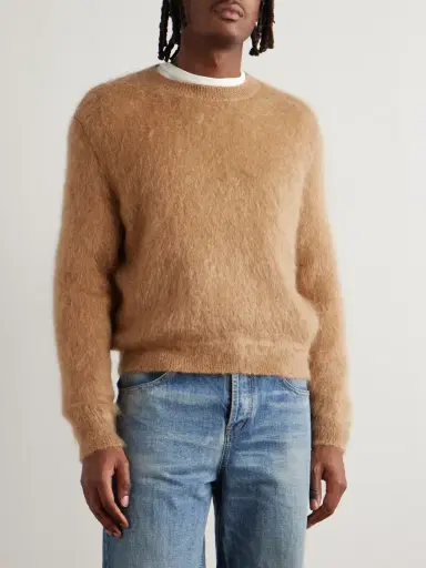 Saint Laurent Slim-Fit ohair-Blend Sweateren | Thumbnail 3