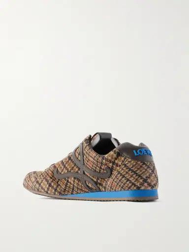 Loewe Ballet Runner 2.0 Leather-Trimmed Checked Wool Sneakers - Men | Thumbnail 4 Loewe Ballet Runner 2.0 Leather-Trimmed Checked Wool Sneakers - Men | Thumbnail 4