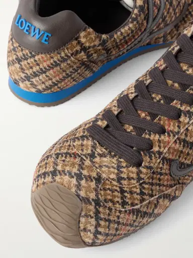 Loewe Ballet Runner 2.0 Leather-Trimmed Checked Wool Sneakers - Men | Thumbnail 5 Loewe Ballet Runner 2.0 Leather-Trimmed Checked Wool Sneakers - Men | Thumbnail 5