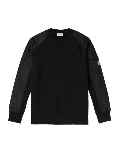Moncler Padded Shell-Trimmed Cotton-Blend Jersey Sweatshirt - Men | Thumbnail 1 Moncler Padded Shell-Trimmed Cotton-Blend Jersey Sweatshirt - Men | Thumbnail 1