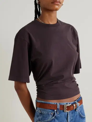 AGOLDE Shari Ruched Cotton-jersey T-shirt | Thumbnail 3 AGOLDE Shari Ruched Cotton-jersey T-shirt | Thumbnail 3