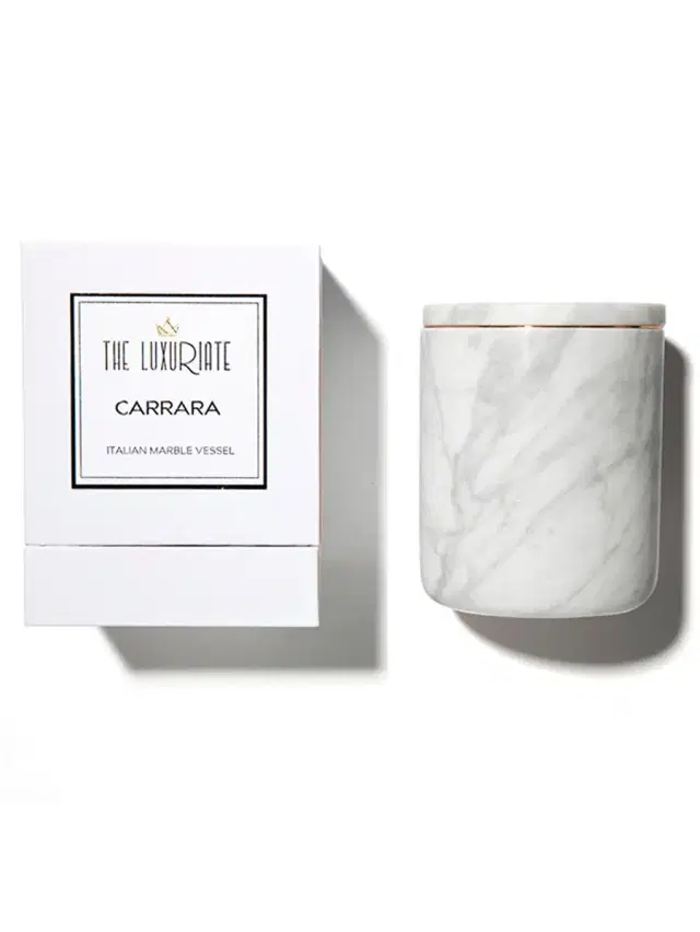 The Luxuriate Carrara Marble Candle Holder