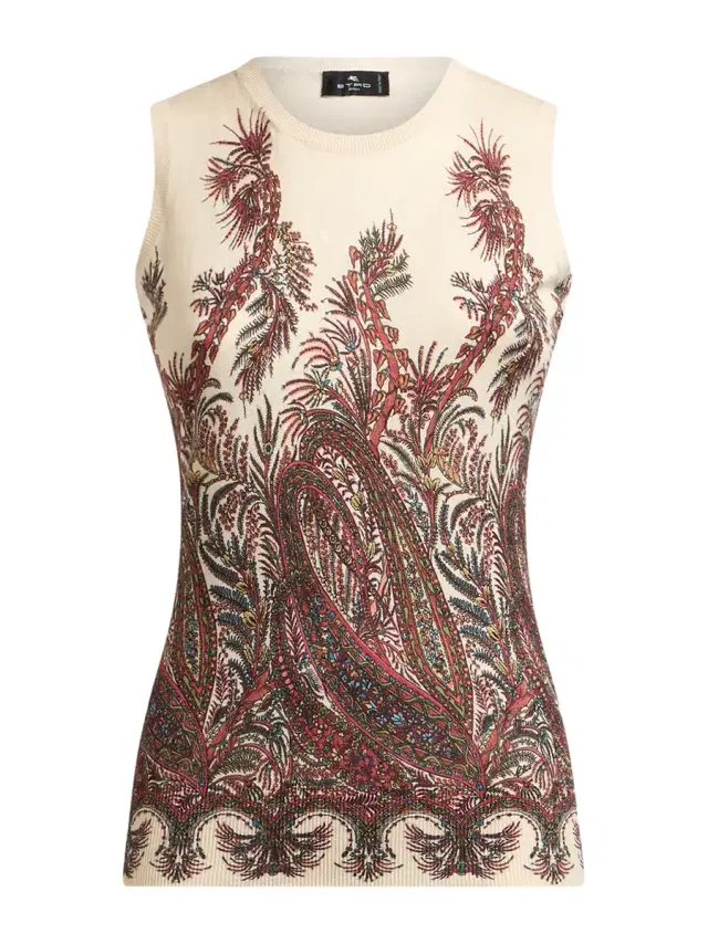 Etro Cashmere-Silk Printed Top