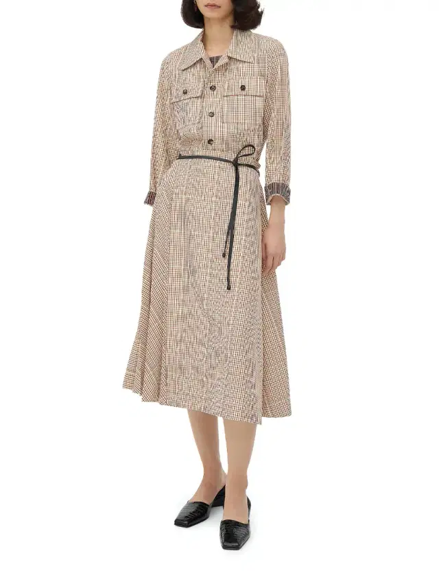 Check Viscose Midi Skirt