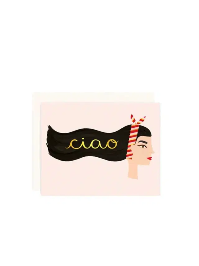 Girl W Knife Ciao Gold Foil Card