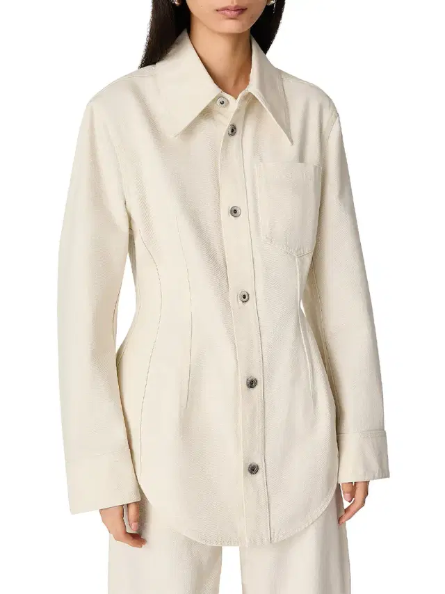 Cinched Waist Wool-Blend Shirt