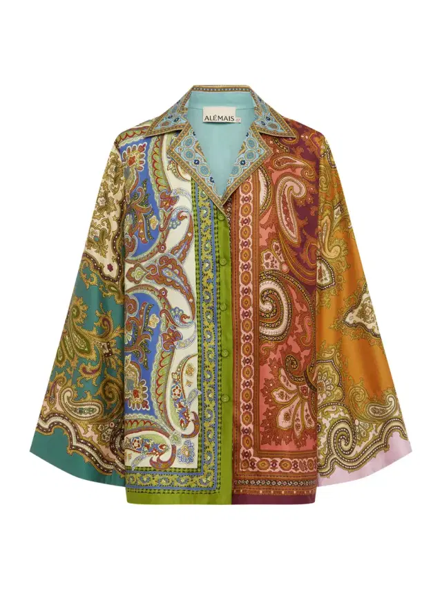 ALÉMAIS Clemenza Spliced Silk Shirt