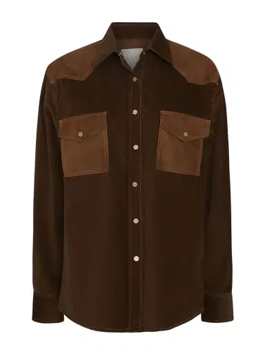 TWP Cowboy Take Me Away Shirt in Micro Cord Shirting | Thumbnail 1 TWP Cowboy Take Me Away Shirt in Micro Cord Shirting | Thumbnail 1