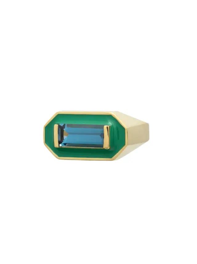 Aliita Deco Maxi Baguette Topaz Ring
