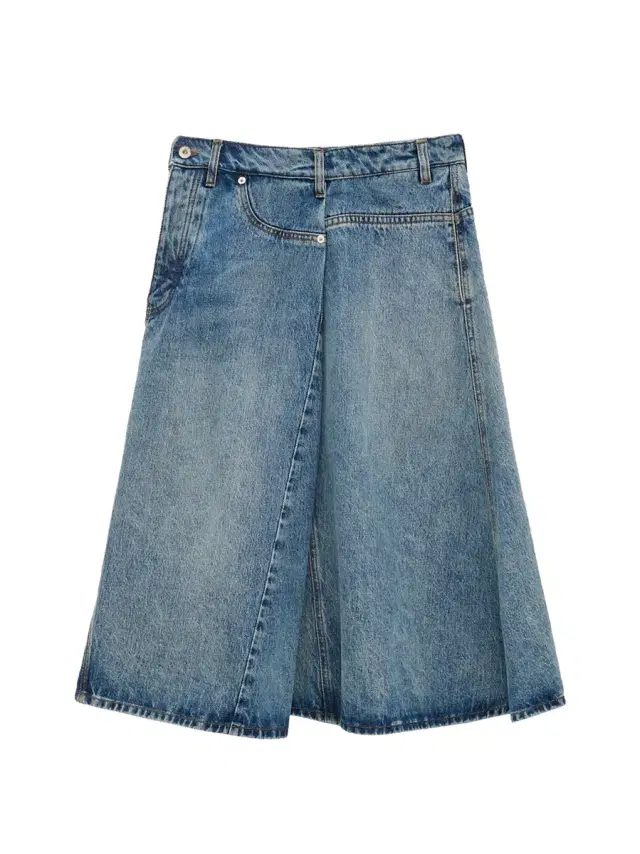 Deconstructed Denim Midi Skirt