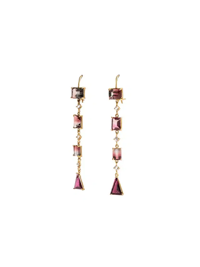 Surya and the Moon Geometric Drop Earrings