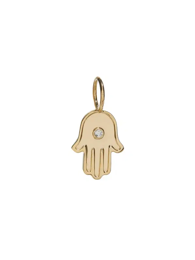 aligrace Gold and Diamond Hamsa Charm