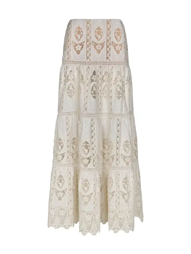 Johanna Ortiz Highlighted Fields Embroidered Maxi Skirt