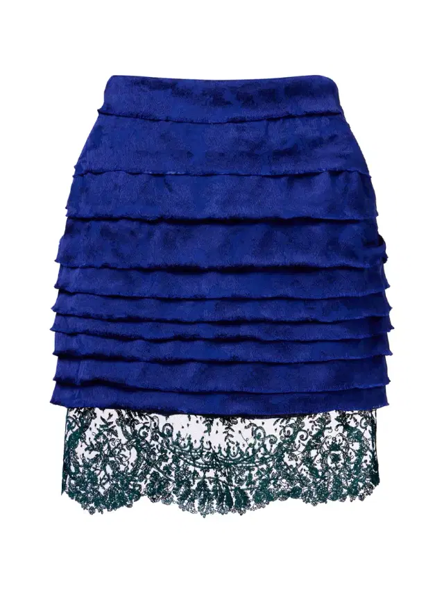 Jacquard and Lace Mini Skirt