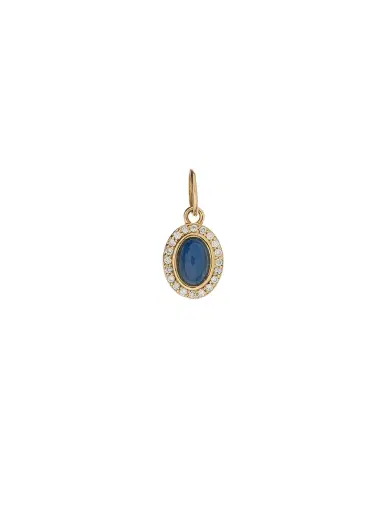 aligrace Labradorite Cabochon, Diamond and Gold Charm | Thumbnail 1 aligrace Labradorite Cabochon, Diamond and Gold Charm | Thumbnail 1