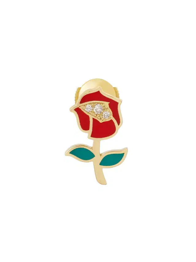 MYSTERYJOY Lacquer Rose Antique Mono Earring