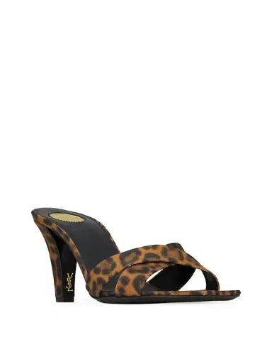 Saint Laurent Leopard Grosgrain Jill Mules | Thumbnail 2 Saint Laurent Leopard Grosgrain Jill Mules | Thumbnail 2