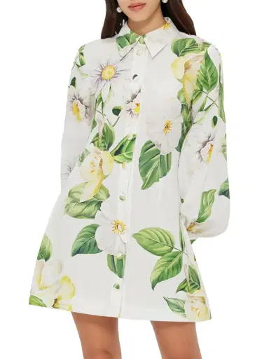 LEO LIN Luminous Linen Mini Dress | Thumbnail 3