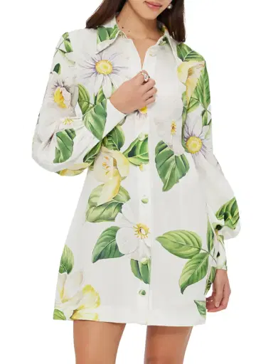 LEO LIN Luminous Linen Mini Dress | Thumbnail 4