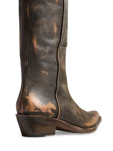 Khaite Women's Clive Vintage Leather Over-the-Knee Boots - Vintage Black | Thumbnail 3 Khaite Women's Clive Vintage Leather Over-the-Knee Boots - Vintage Black | Thumbnail 3