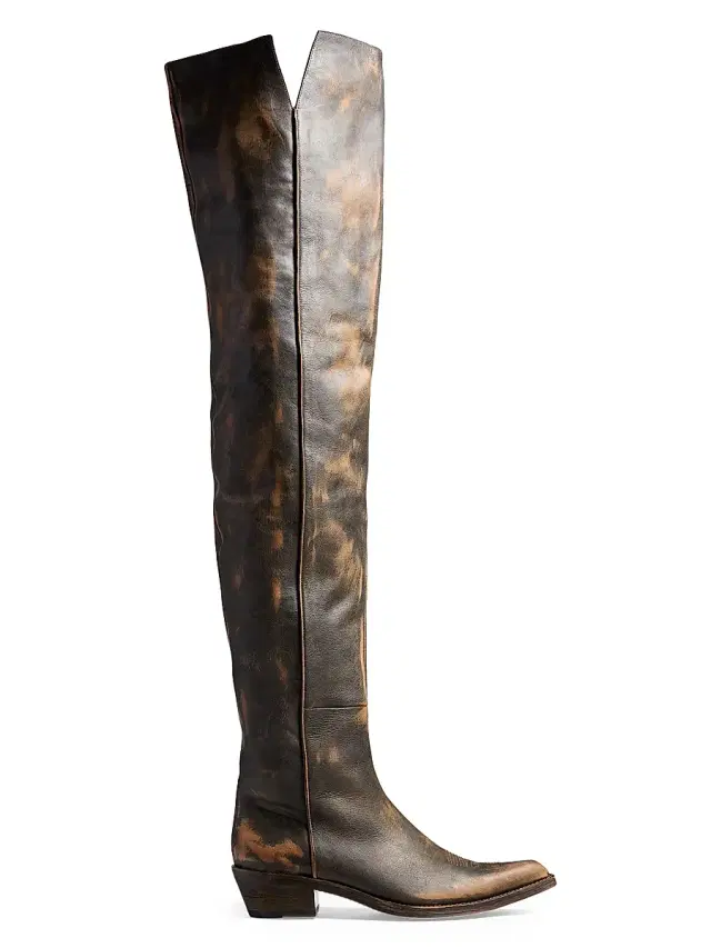 Women's Clive Vintage Leather Over-the-Knee Boots - Vintage Black