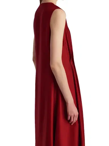Khaite Women's Syd Pleated-Front Sleeveless Maxi Dress - Crimson | Thumbnail 6