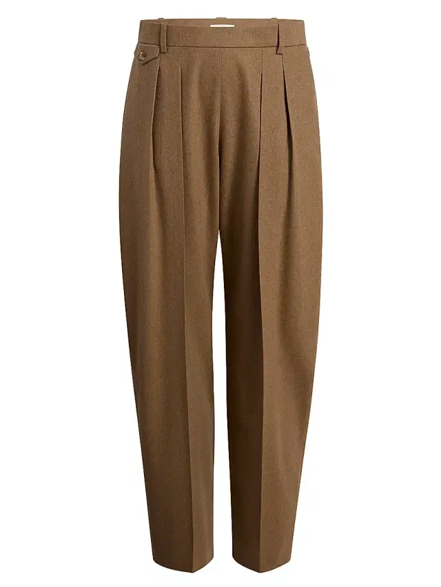 Women's Dugan Pleated Wool Pants - Toffee