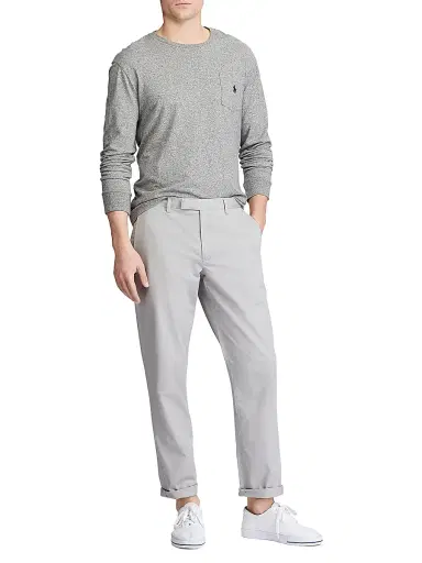 Polo Ralph Lauren Men's Military Stretch-Cotton Mid-Rise Straight-Leg Pants - Grey Fog | Thumbnail 2