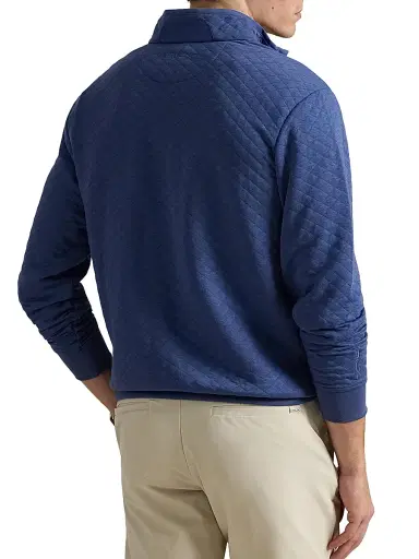 RLX Ralph Lauren Men's Quilted Double-Knit Quarter-Zip Sweatshirt - Old Royal - Size XS | Thumbnail 4 RLX Ralph Lauren Men's Quilted Double-Knit Quarter-Zip Sweatshirt - Old Royal - Size XS | Thumbnail 4