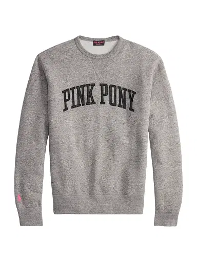 Polo Ralph Lauren Men's Pink Pony Vintage-Fit Fleece Crewneck Sweatshirt - Dark Grey Heather | Thumbnail 1 Polo Ralph Lauren Men's Pink Pony Vintage-Fit Fleece Crewneck Sweatshirt - Dark Grey Heather | Thumbnail 1