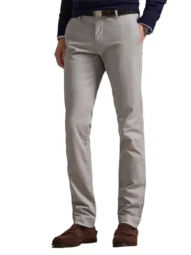 Polo Ralph Lauren Men's Stretch-Twill Mid-Rise Straight-Leg Pants - Grey Fog | Thumbnail 3