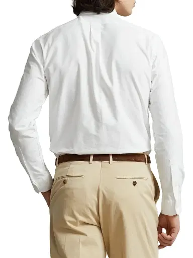 Polo Ralph Lauren Men's Button-Down Cotton Oxford Shirt - White | Thumbnail 4 Polo Ralph Lauren Men's Button-Down Cotton Oxford Shirt - White | Thumbnail 4