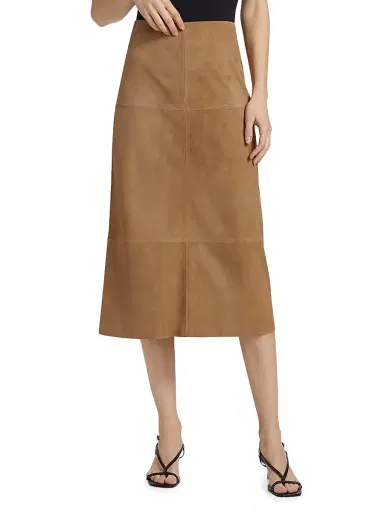 Proenza Schouler Women's Nadia Suede Midi-Skirt - Pony | Thumbnail 3