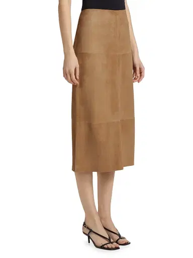 Proenza Schouler Women's Nadia Suede Midi-Skirt - Pony | Thumbnail 4