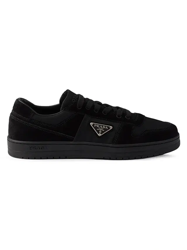 Prada Men's Downtown Re-Nylon and Suede Sneakers - Black