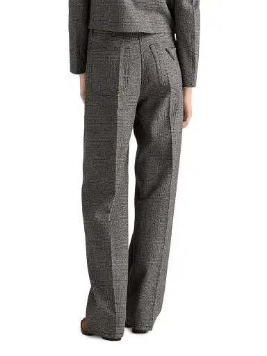 Prada Women's Prince of Wales Check Mouliné Wool Pants - Grey | Thumbnail 3