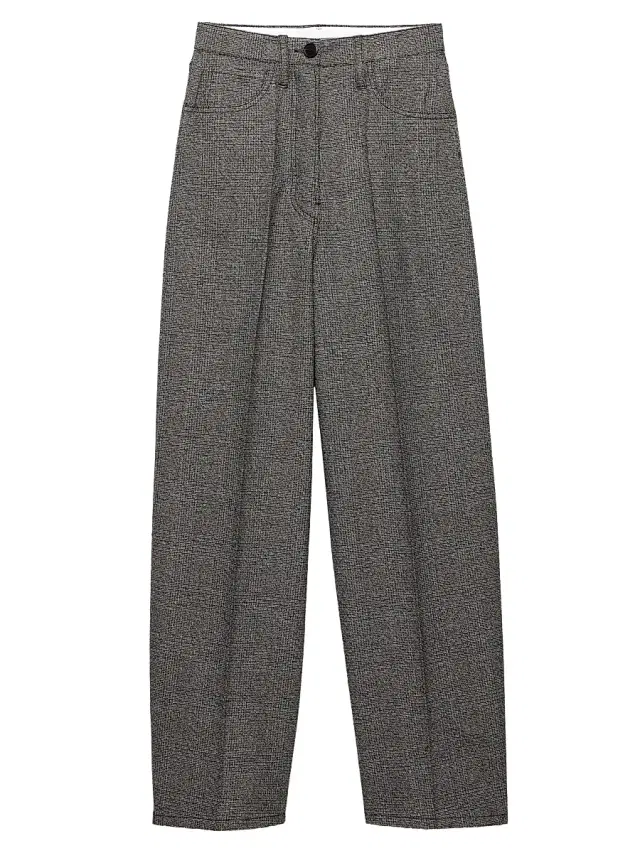 Women's Prince of Wales Check Mouliné Wool Pants - Grey