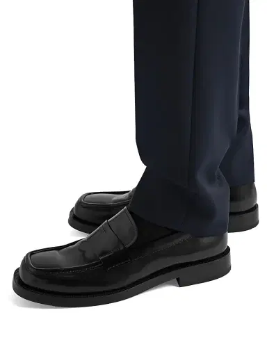 Prada Men's Brushed Leather Loafers - Black | Thumbnail 6