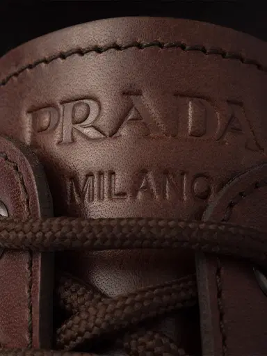Prada Men's Laced Leather Loafers - Black | Thumbnail 9 Prada Men's Laced Leather Loafers - Black | Thumbnail 9