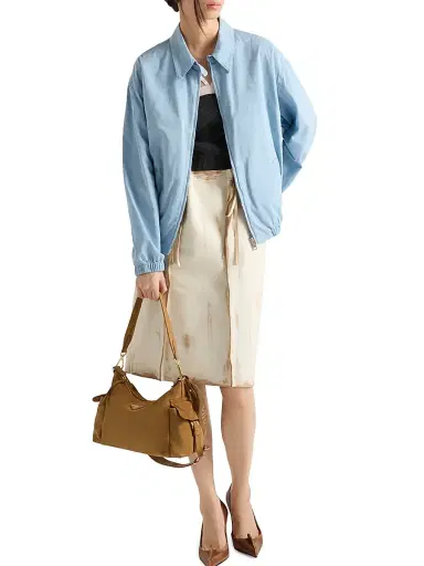 Prada Women's Explore Suede Shoulder Bag - Light Brown | Thumbnail 2 Prada Women's Explore Suede Shoulder Bag - Light Brown | Thumbnail 2
