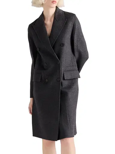 Prada Women's Double-Breasted Double Cashwool Coat - Grey - Size 10 | Thumbnail 2 Prada Women's Double-Breasted Double Cashwool Coat - Grey - Size 10 | Thumbnail 2