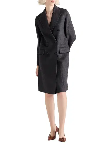 Prada Women's Double-Breasted Double Cashwool Coat - Grey - Size 10 | Thumbnail 7 Prada Women's Double-Breasted Double Cashwool Coat - Grey - Size 10 | Thumbnail 7
