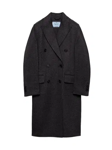 Prada Women's Double-Breasted Double Cashwool Coat - Grey - Size 10 | Thumbnail 1 Prada Women's Double-Breasted Double Cashwool Coat - Grey - Size 10 | Thumbnail 1