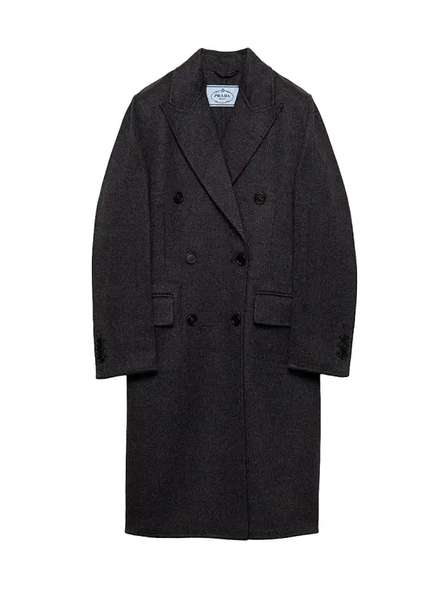Prada Women's Double-Breasted Double Cashwool Coat - Grey