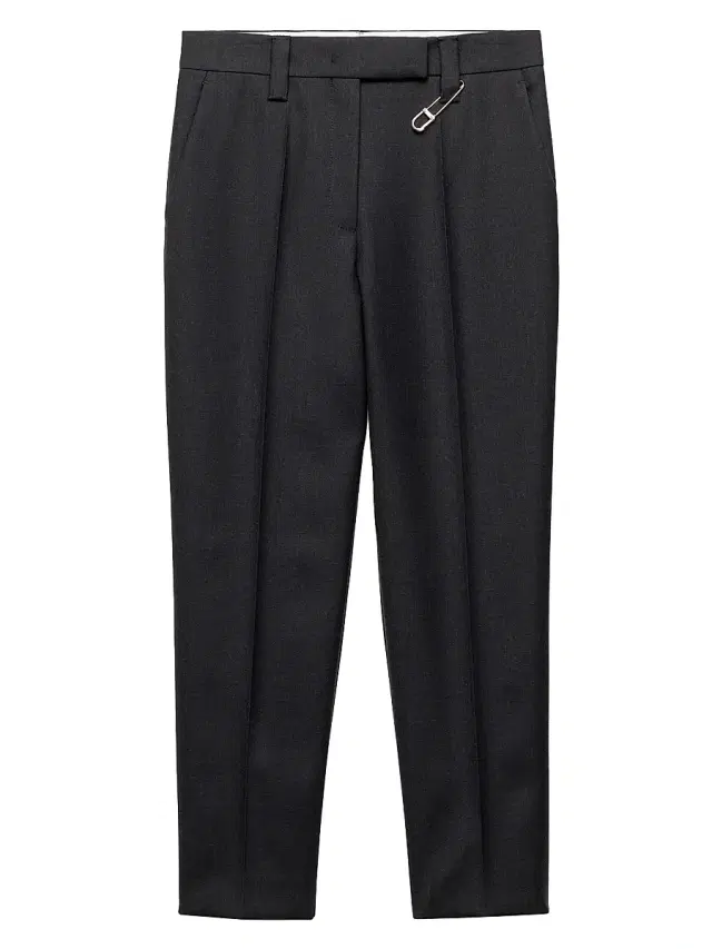 Women's Wool Gabardine Pants with Pin - Grey