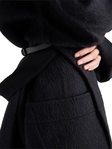 Prada Women's Single-Breasted Double Velour Caban Jacket - Dark Blue - Size 6 | Thumbnail 4