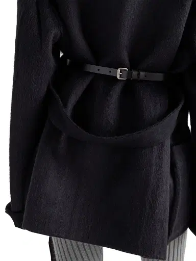 Prada Women's Single-Breasted Double Velour Caban Jacket - Dark Blue - Size 6 | Thumbnail 5