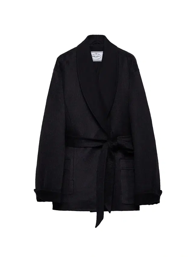 Prada Women's Single-Breasted Double Velour Caban Jacket - Dark Blue