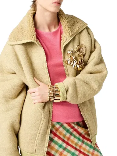 Miu Miu Women's Metal and Leather Bracelet - Gold | Thumbnail 2