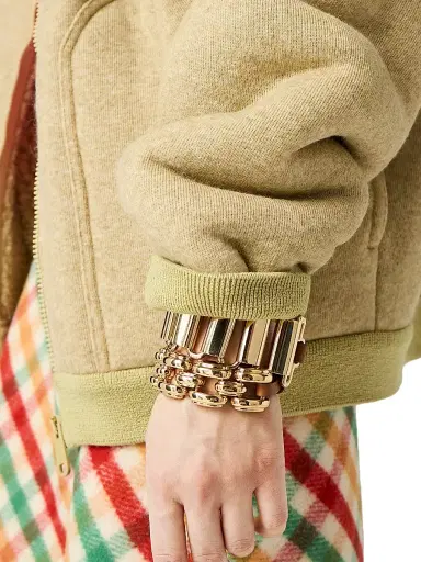Miu Miu Women's Metal and Leather Bracelet - Gold | Thumbnail 3